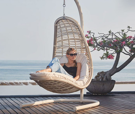 Christine hanging chair white mushroom – Image 4