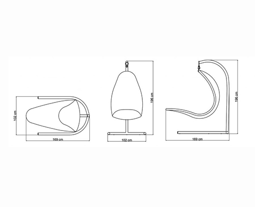 Christine hanging chair crey mushroom – Image 3