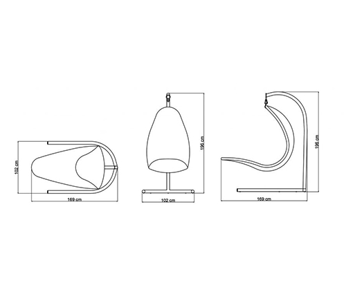 Christine hanging chair white mushroom – Image 3